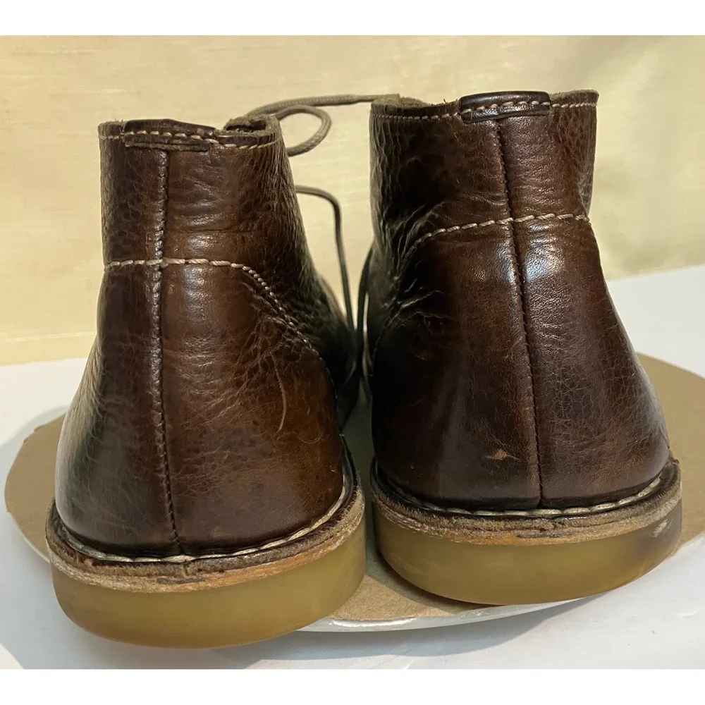 Clarks Desert Boots Mens Brown Excellent Tumbled Leather Chukka Shoes
